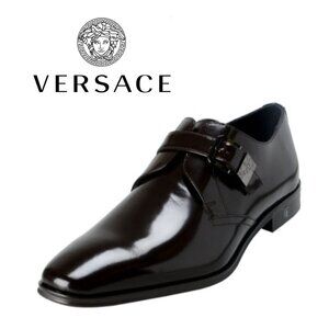 VERSACE Men's Versace Collection Polished Black Shoes - New Without Box - Black